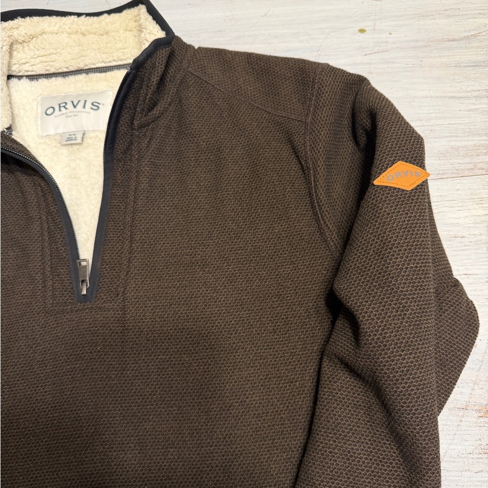 Orvis Brown Quarter-Zip Pullover - image 4